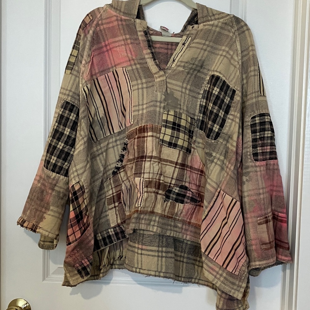 MP Dunes Hooded overshirt — Gorgeous flannel w/ boro stitching